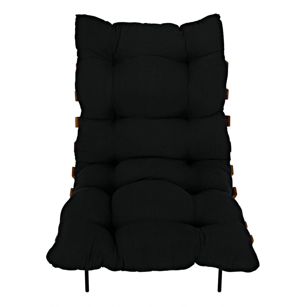 Hanzo Chair with Steel Legs - Teak-Noir-NOIR-AE-85T-Lounge Chairs-2-France and Son