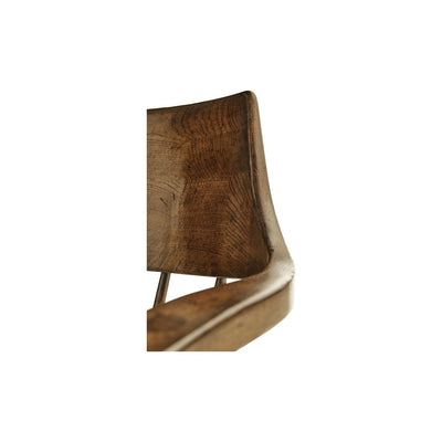 Smokers Style Dining Arm Chair-Jonathan Charles-JCHARLES-492783-DTM-F400-Dining ChairsMedium Driftwood-42-France and Son