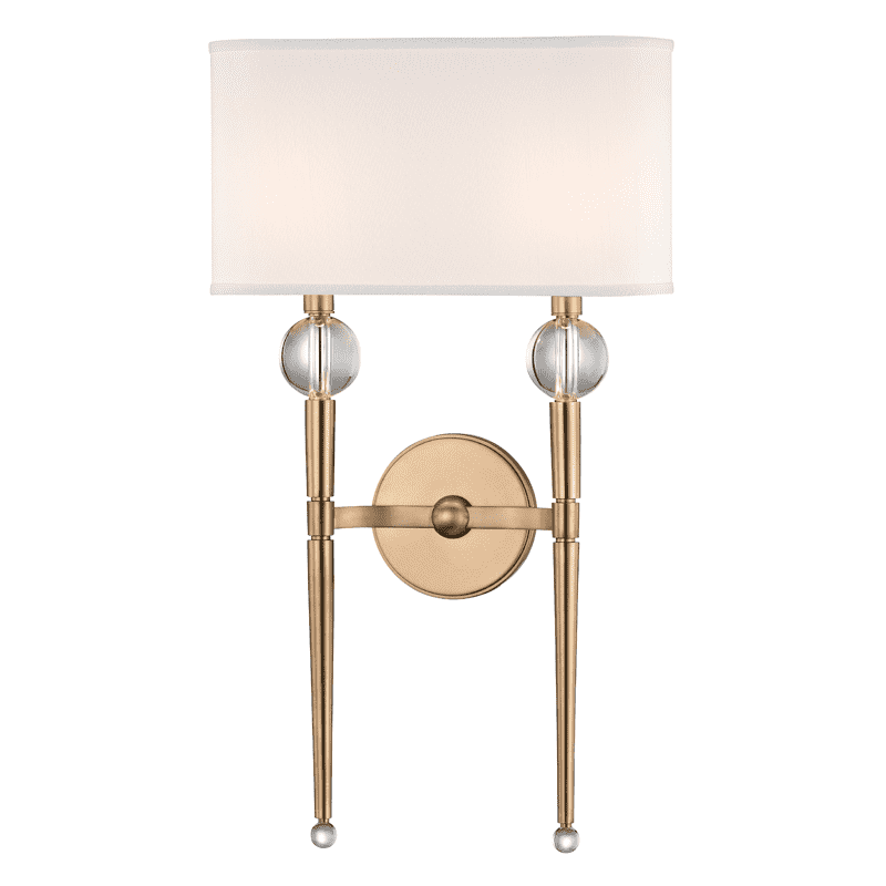 Rockland 2 Light Wall Sconce-Hudson Valley-HVL-8422-AGB-Wall LightingAged Brass-1-France and Son