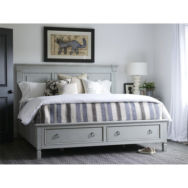 Summer Hill Collection - Storage Bed-Universal Furniture-UNIV-987260SB-BedsKing-Cotton Cream-3-France and Son