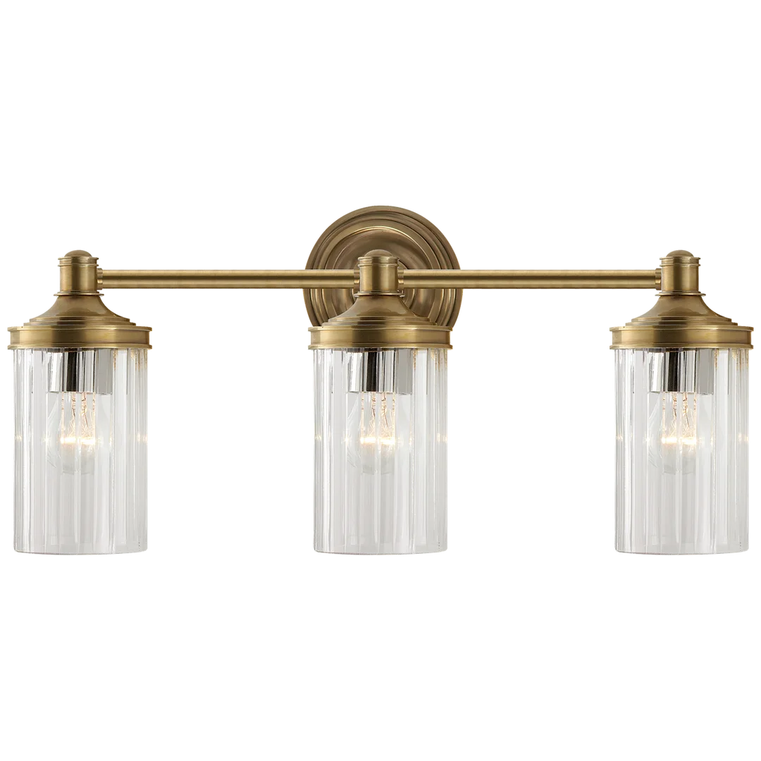 Avattar Triple Sconce-Visual Comfort-VISUAL-AH 2202HAB-CG-Wall LightingHand-Rubbed Antique Brass-Crystal-3-France and Son