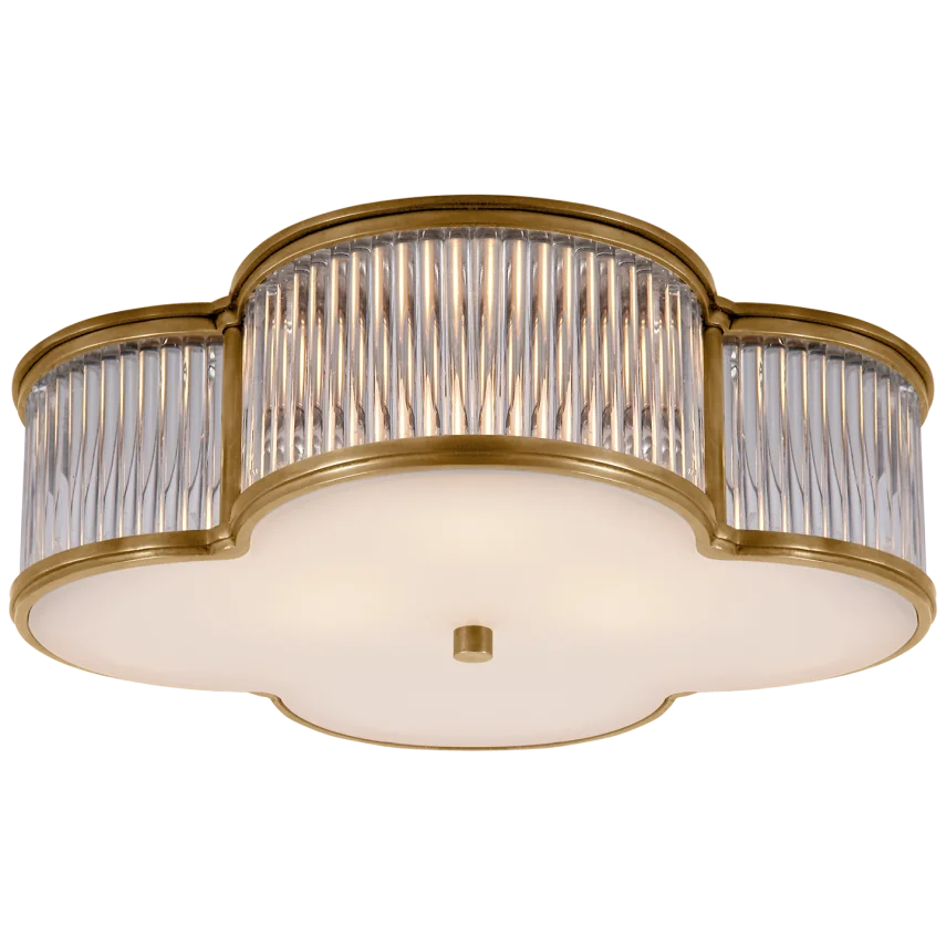 Basman 17" Flush Mount-Visual Comfort-VISUAL-AH 4015NB/CG-FG-Flush MountsNatural Brass with Clear Glass-2-France and Son