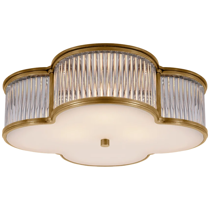 Basman 17" Flush Mount-Visual Comfort-VISUAL-AH 4015NB/CG-FG-Flush MountsNatural Brass with Clear Glass-2-France and Son