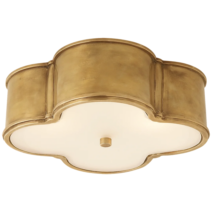 Basman 17" Flush Mount-Visual Comfort-VISUAL-AH 4015NB-FG-Flush MountsNatural Brass with Frosted Glass-5-France and Son