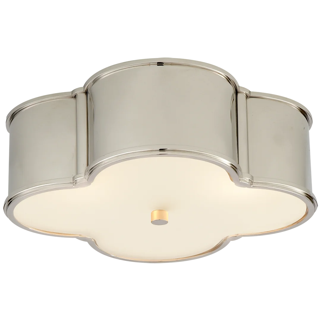 Basman 17" Flush Mount-Visual Comfort-VISUAL-AH 4015PN-FG-Flush MountsPolished Nickel with Frosted Glass-6-France and Son