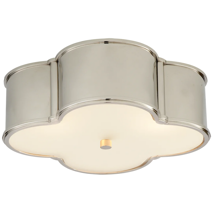 Basman 17" Flush Mount-Visual Comfort-VISUAL-AH 4015PN-FG-Flush MountsPolished Nickel with Frosted Glass-6-France and Son