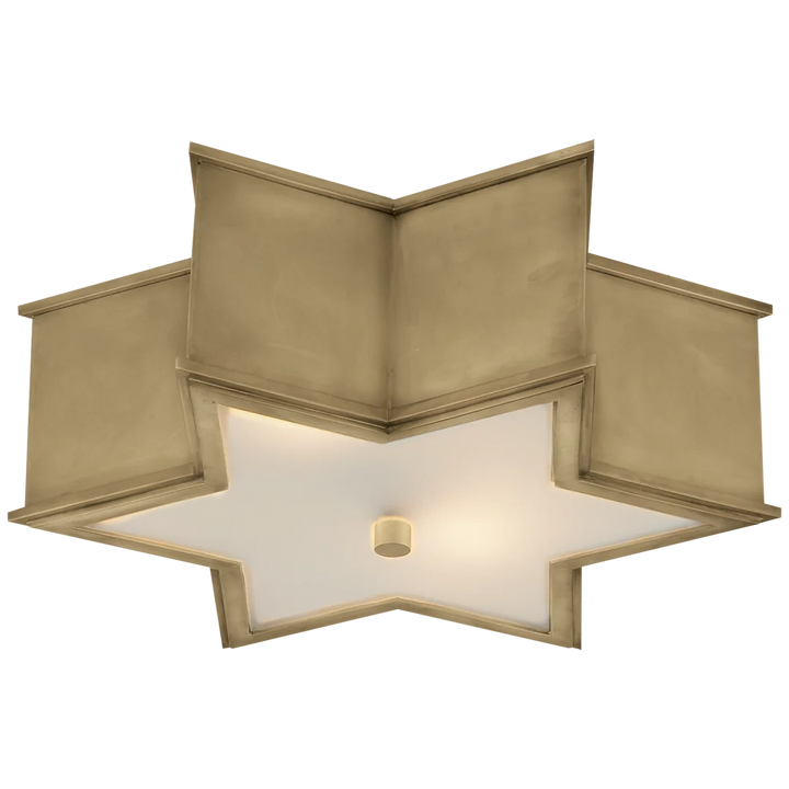 Sophian 17" Flush Mount-Visual Comfort-VISUAL-AH 4017NB-FG-Flush MountsNatural Brass-Frosted Glass-5-France and Son