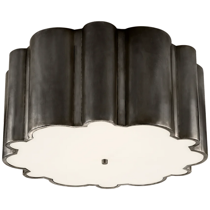 Mala Grande Flush Mount-Visual Comfort-VISUAL-AH 4021GM-FG-Flush MountsGun Metal-Frosted Arcylic-1-France and Son