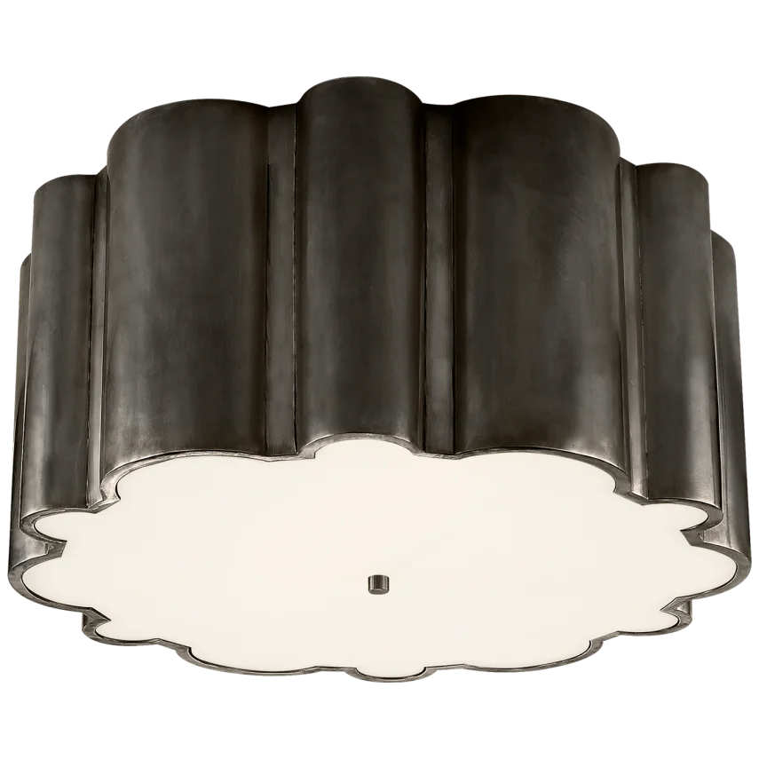 Mala Grande Flush Mount-Visual Comfort-VISUAL-AH 4021GM-FG-Flush MountsGun Metal-Frosted Arcylic-1-France and Son