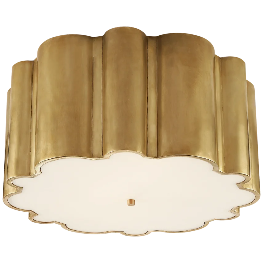 Mala Grande Flush Mount-Visual Comfort-VISUAL-AH 4021NB-FG-Flush MountsNatural Brass-Frosted Arcylic-2-France and Son