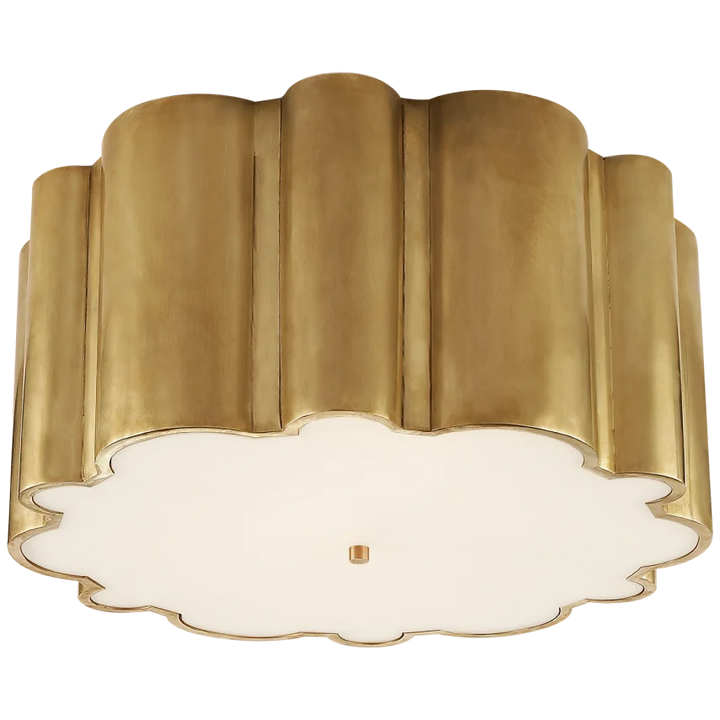 Mala Grande Flush Mount-Visual Comfort-VISUAL-AH 4021NB-FG-Flush MountsNatural Brass-Frosted Arcylic-2-France and Son