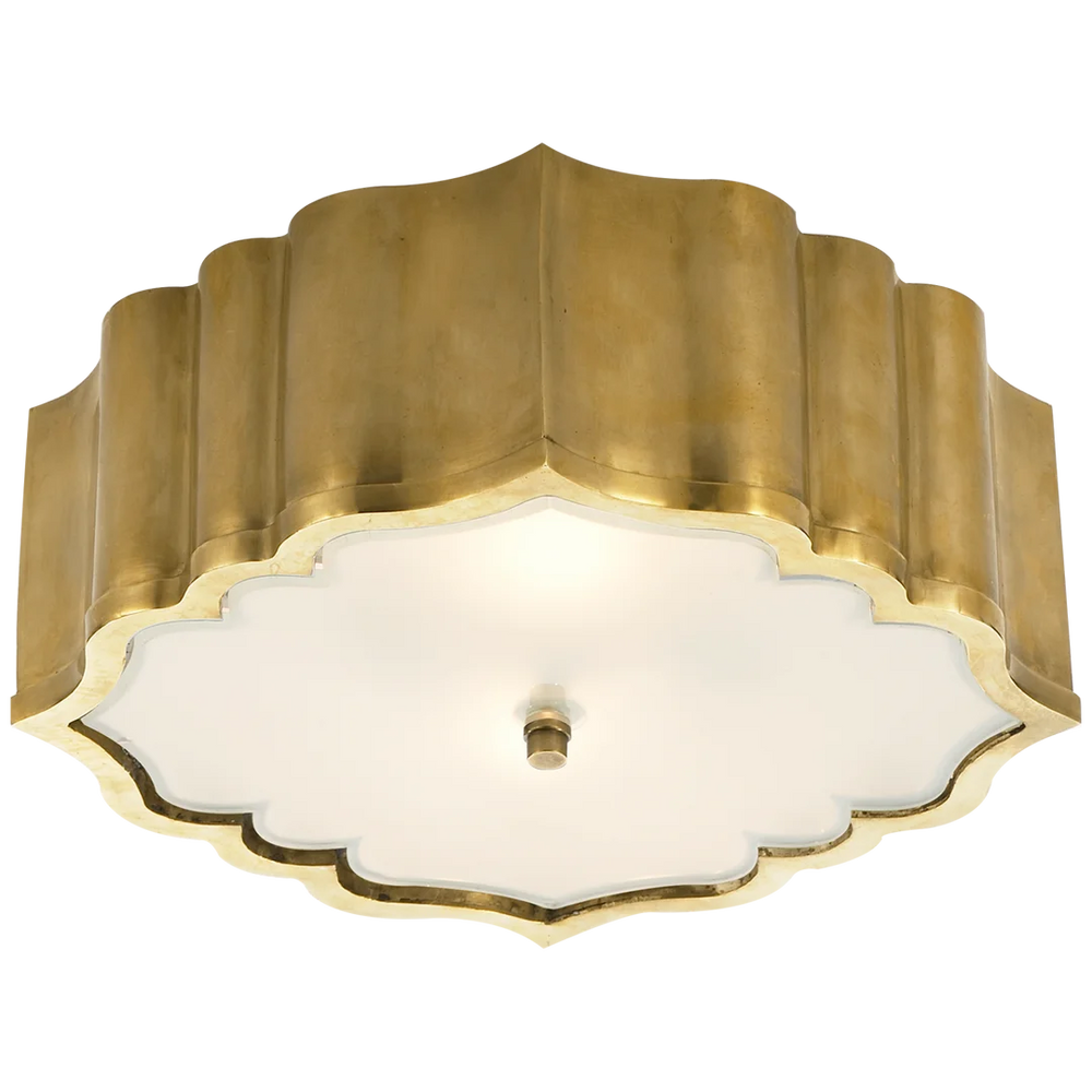 Balti Flush Mount-Visual Comfort-VISUAL-AH 4025NB-FG-Flush MountsNatural Brass-Frosted Glass-2-France and Son