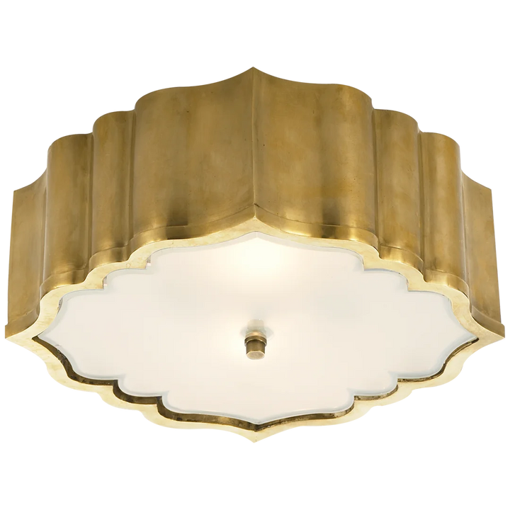 Balti Flush Mount-Visual Comfort-VISUAL-AH 4025NB-FG-Flush MountsNatural Brass-Frosted Glass-2-France and Son