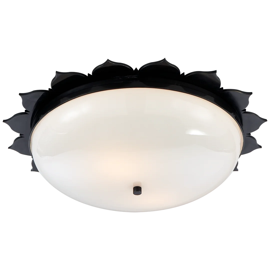 Rachael Large Flush Mount-Visual Comfort-VISUAL-AH 4030GM-WG-Flush MountsGun Metal-White Glass-1-France and Son