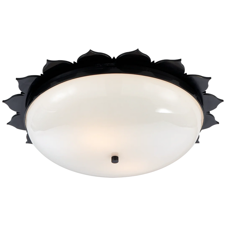 Rachael Large Flush Mount-Visual Comfort-VISUAL-AH 4030GM-WG-Flush MountsGun Metal-White Glass-1-France and Son