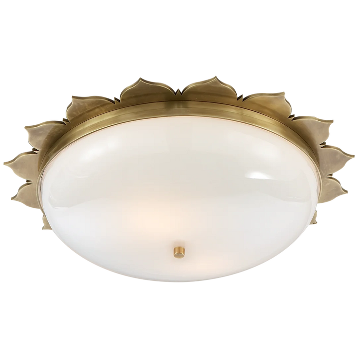 Rachael Large Flush Mount-Visual Comfort-VISUAL-AH 4030NB-WG-Flush MountsNatural Brass-White Glass-2-France and Son