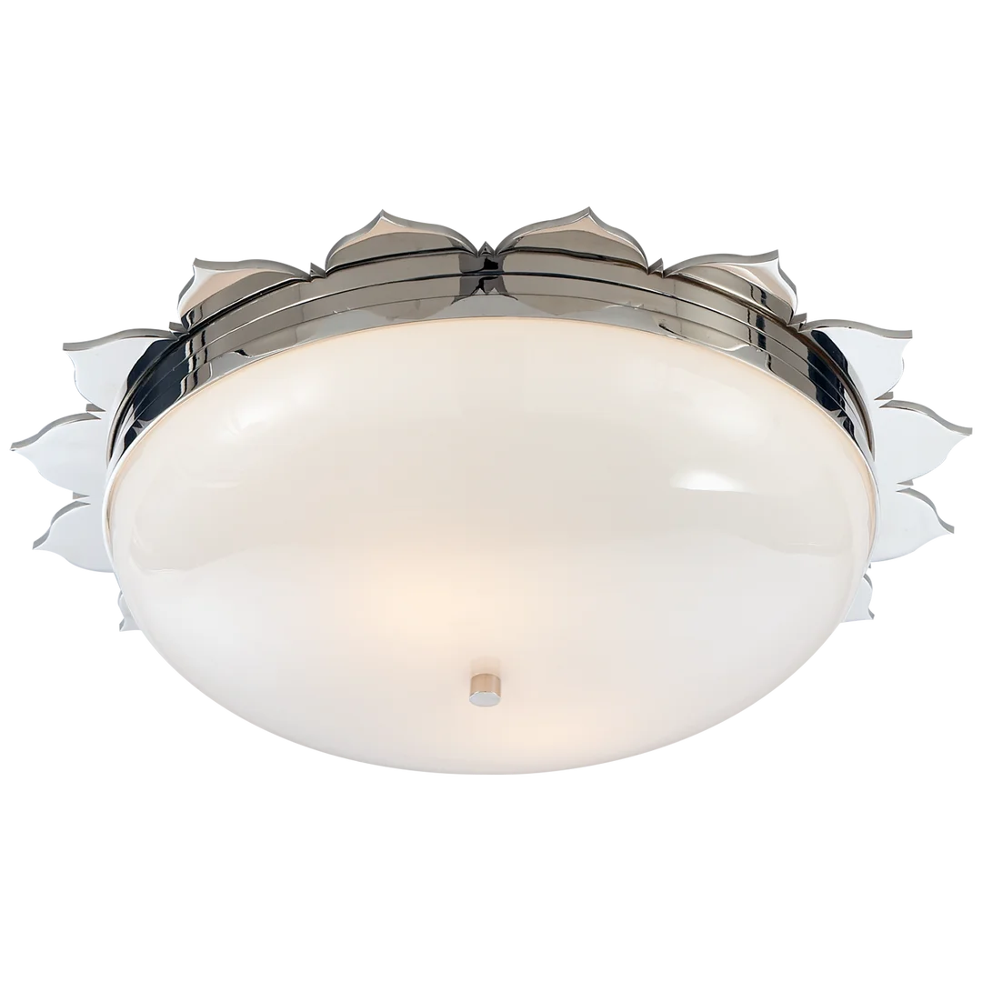 Rachael Large Flush Mount-Visual Comfort-VISUAL-AH 4030PN-WG-Flush MountsPolished Nickel-White Glass-3-France and Son