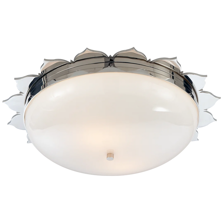 Rachael Large Flush Mount-Visual Comfort-VISUAL-AH 4030PN-WG-Flush MountsPolished Nickel-White Glass-3-France and Son