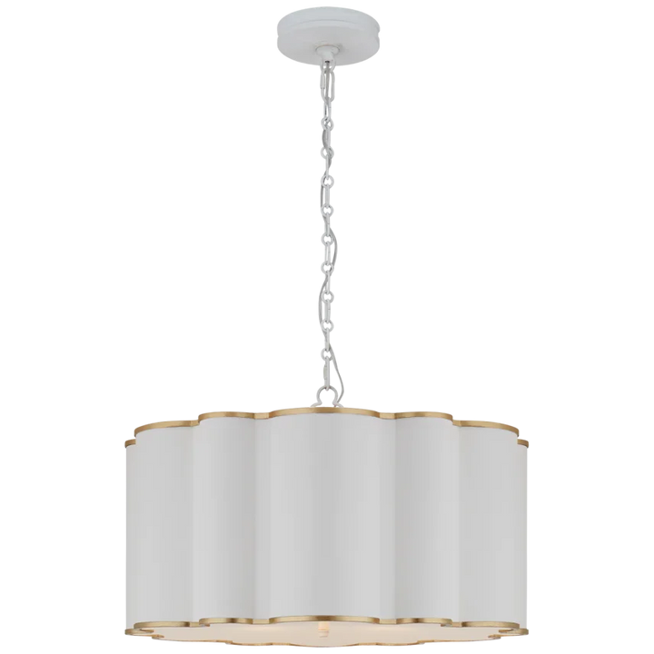 Mala Large Hanging Shade-Visual Comfort-VISUAL-AH 5215WHT/G-FA-ChandeliersWhite with Gild-6-France and Son