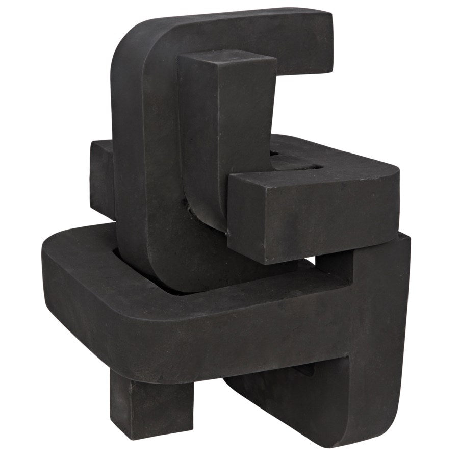 Curz Scupture, Fiber Cement-Noir-NOIR-AR-268-Decorative Objects-1-France and Son