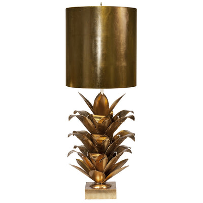 Arianna Brutalist Palm Table Lamp With Metal Shade-Worlds Away-WORLD-ARIANNA G-Table LampsGold Leaf-1-France and Son