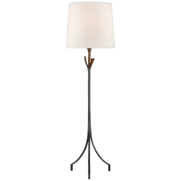 Fiona Floor Lamp-Visual Comfort-VISUAL-ARN 1080AI-L-Floor LampsAged Iron-Linen Shade-1-France and Son