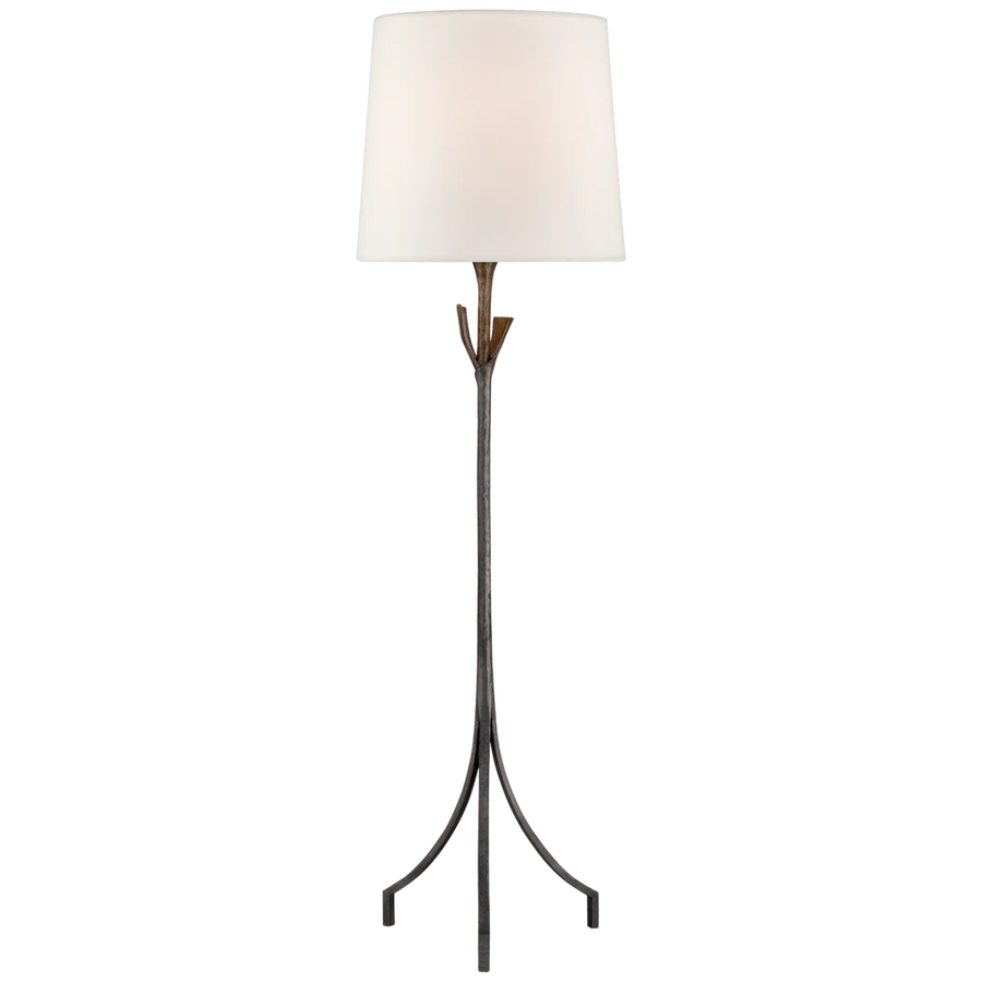 Fiona Floor Lamp-Visual Comfort-VISUAL-ARN 1080AI-L-Floor LampsAged Iron-Linen Shade-1-France and Son