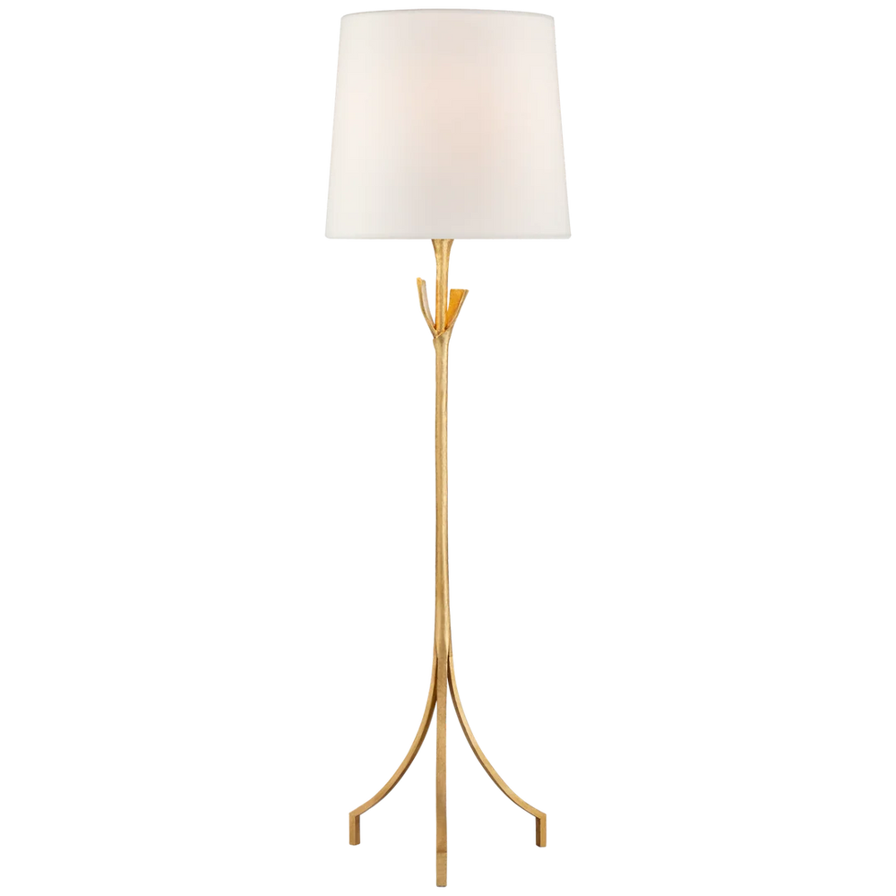 Fiona Floor Lamp-Visual Comfort-VISUAL-ARN 1080G-L-Floor LampsGild-Linen Shade-2-France and Son