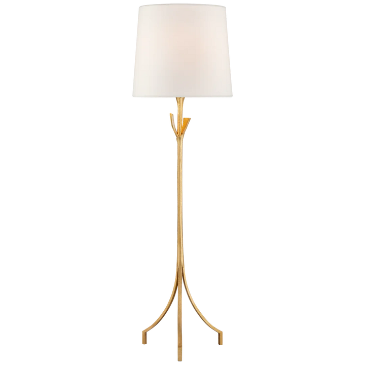 Fiona Floor Lamp-Visual Comfort-VISUAL-ARN 1080G-L-Floor LampsGild-Linen Shade-2-France and Son