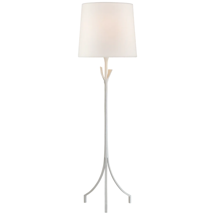 Fiona Floor Lamp-Visual Comfort-VISUAL-ARN 1080PW-L-Floor LampsPlaster White-Linen Shade-3-France and Son