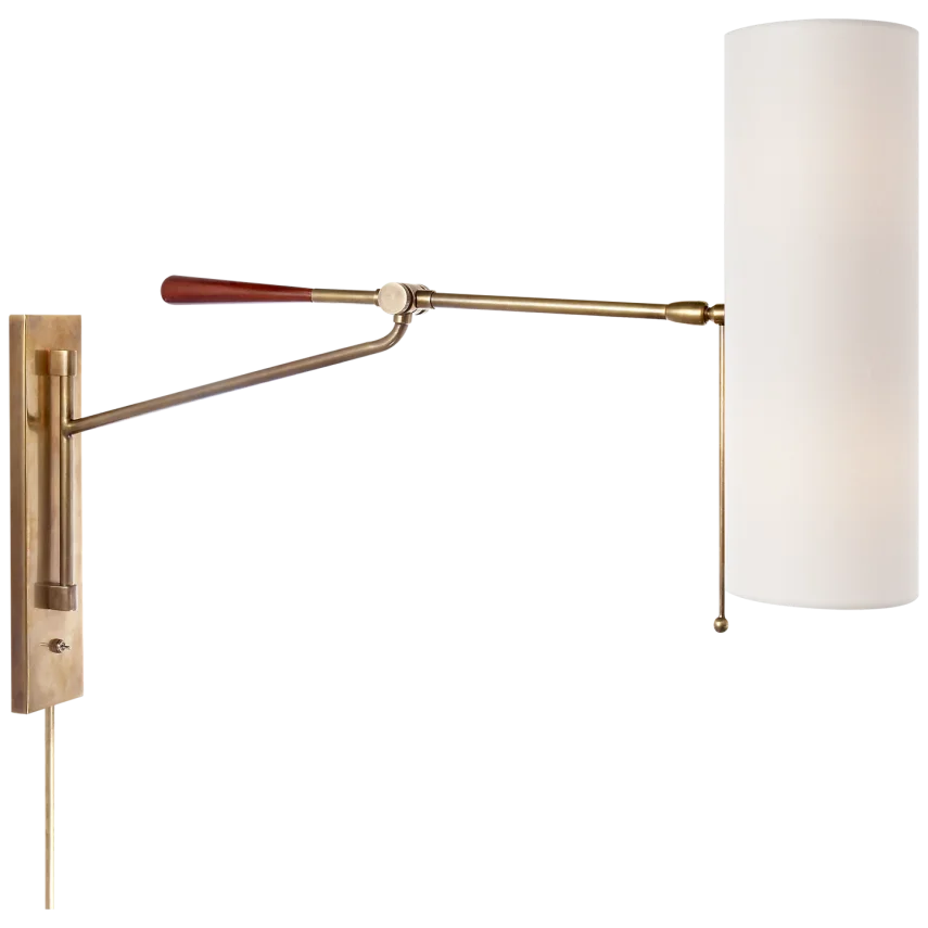 Frankton Articulating Wall Light-Visual Comfort-VISUAL-ARN 2002HAB-L-Wall LightingHand-Rubbed Antique Brass-2-France and Son