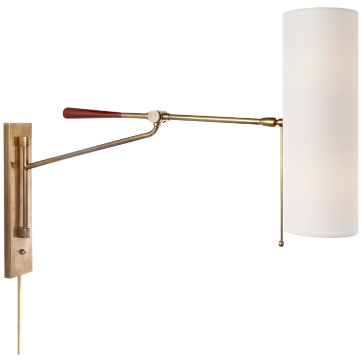 Frankton Articulating Wall Light-Visual Comfort-VISUAL-ARN 2002HAB-L-Wall LightingHand-Rubbed Antique Brass-2-France and Son