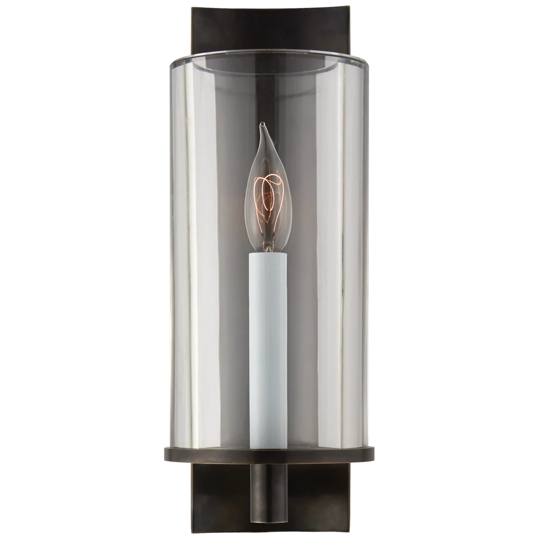 Deus Single Sconce-Visual Comfort-VISUAL-ARN 2010BZ-CG-Outdoor Wall SconcesBronze-Clear Glass-1-France and Son