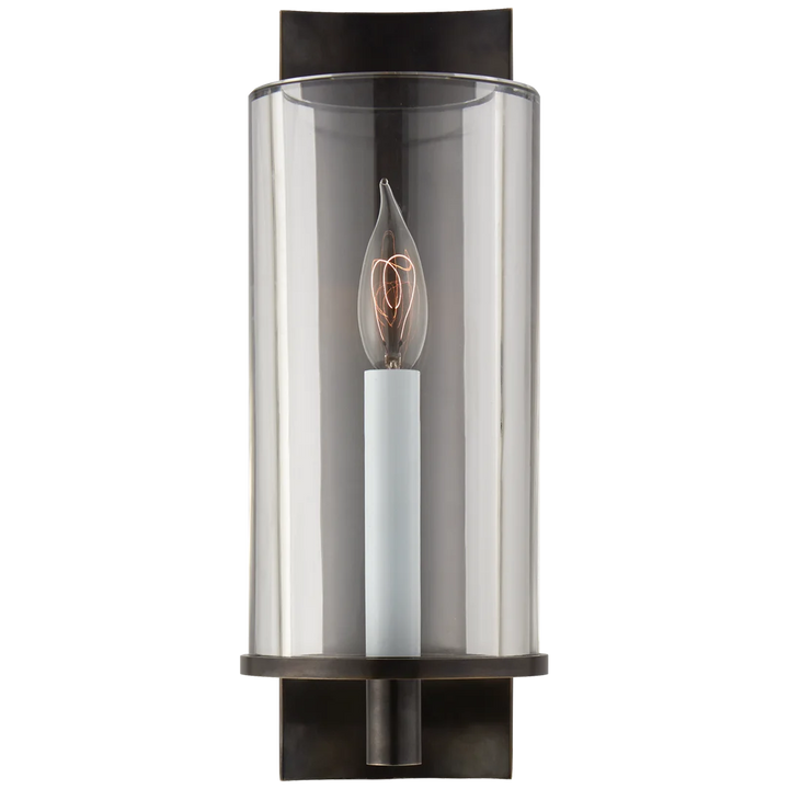 Deus Single Sconce-Visual Comfort-VISUAL-ARN 2010BZ-CG-Outdoor Wall SconcesBronze-Clear Glass-1-France and Son