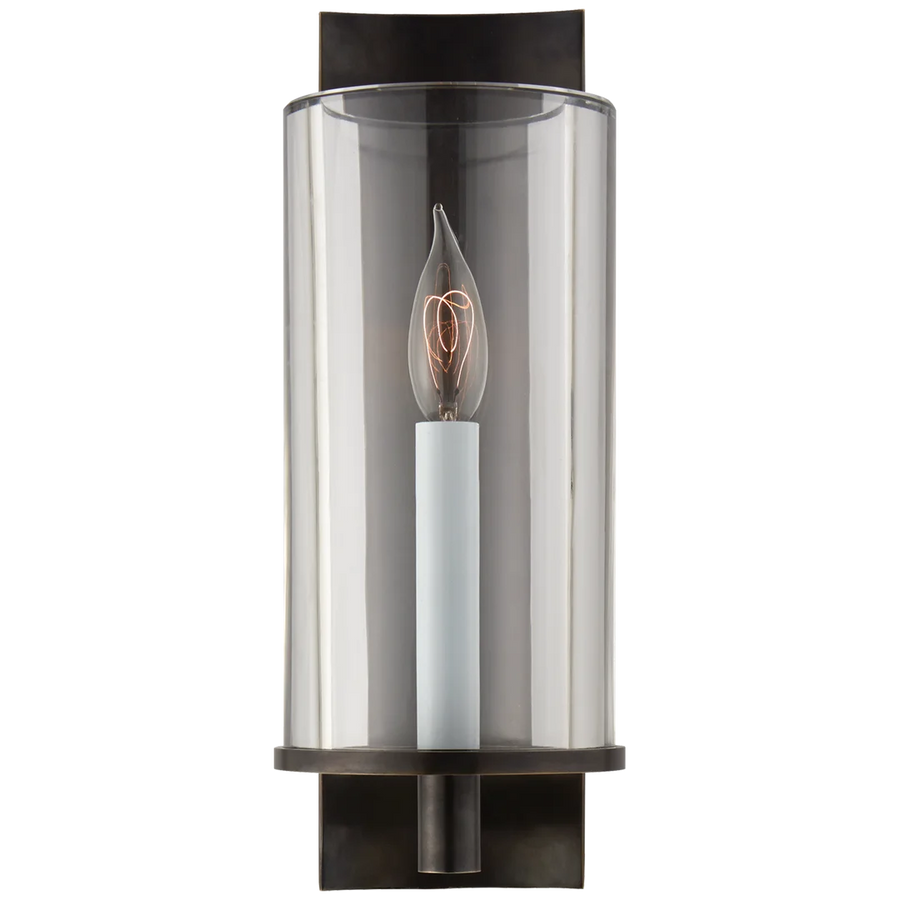 Deus Single Sconce-Visual Comfort-VISUAL-ARN 2010BZ-CG-Outdoor Wall SconcesBronze-Clear Glass-1-France and Son