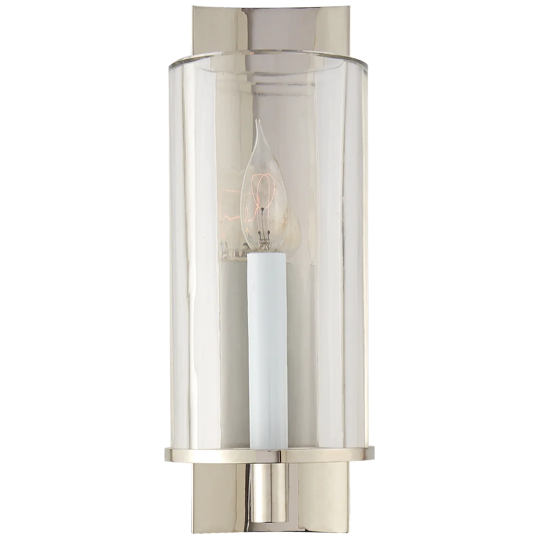 Deus Single Sconce-Visual Comfort-VISUAL-ARN 2010PN-CG-Outdoor Wall SconcesPolished Nickel-Clear Glass-3-France and Son