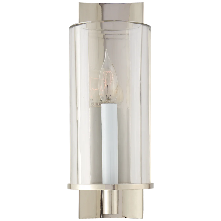 Deus Single Sconce-Visual Comfort-VISUAL-ARN 2010PN-CG-Outdoor Wall SconcesPolished Nickel-Clear Glass-3-France and Son