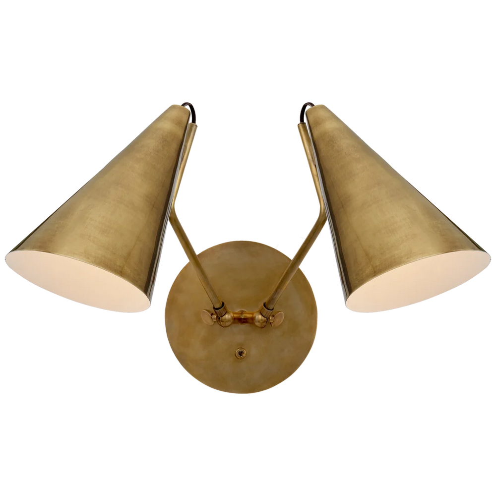 Clementine Double Sconce-Visual Comfort-VISUAL-ARN 2059HAB-HAB-Wall LightingHand-Rubbed Antique Brass-2-France and Son