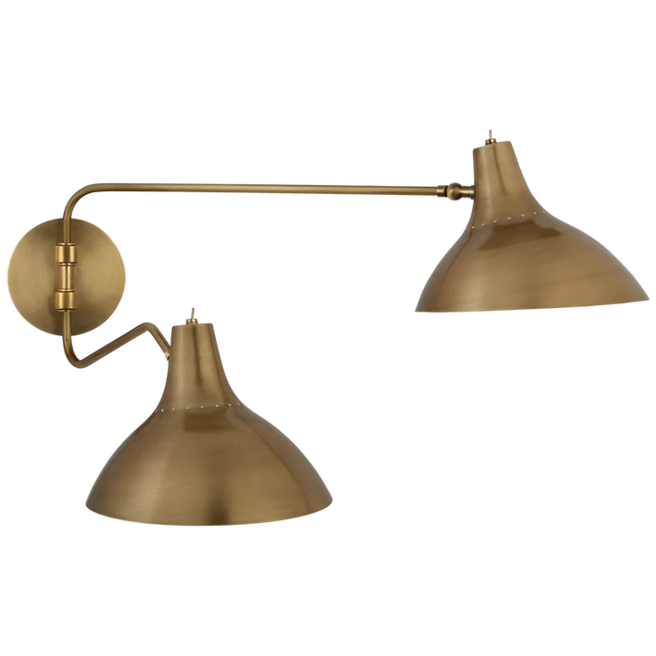 Charly Double Wall Light-Visual Comfort-VISUAL-ARN 2071HAB-Wall LightingMedium-Hand-Rubbed Antique Brass-5-France and Son