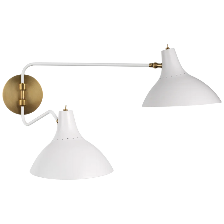 Charly Double Wall Light-Visual Comfort-VISUAL-ARN 2071WHT-Wall LightingMedium-White-6-France and Son