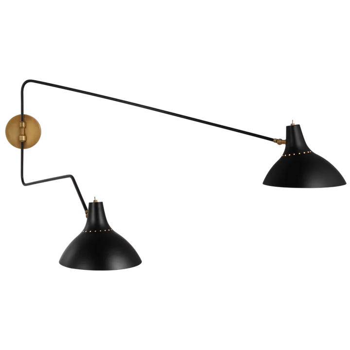 Charly Large Double Wall Light-Visual Comfort-VISUAL-ARN 2072BLK-Wall LightingBlack-1-France and Son