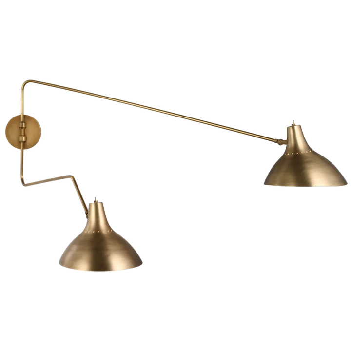 Charly Large Double Wall Light-Visual Comfort-VISUAL-ARN 2072HAB-Wall LightingHand-Rubbed Antique Brass-2-France and Son