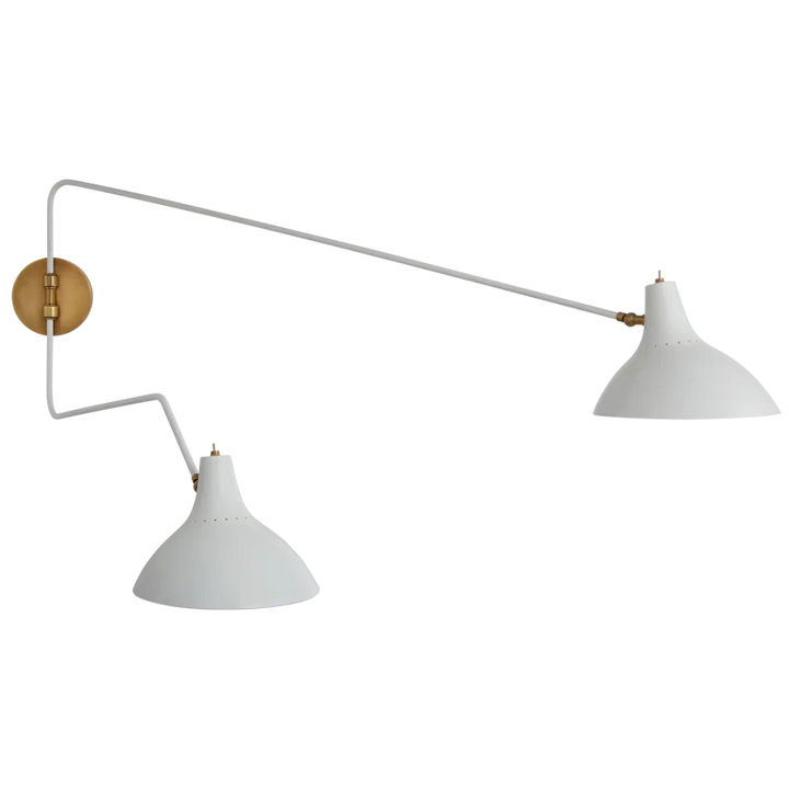 Charly Large Double Wall Light-Visual Comfort-VISUAL-ARN 2072WHT-Wall LightingWhite-3-France and Son