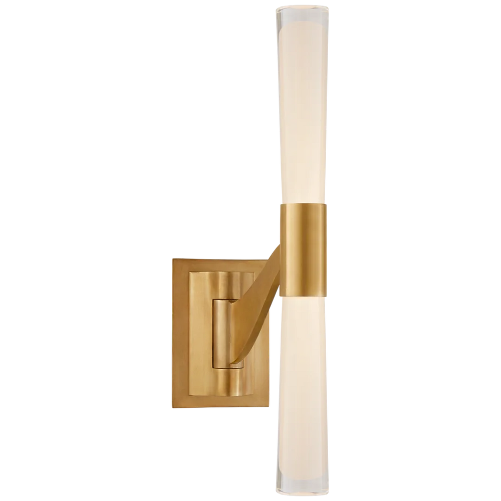 Brenda Single Articulating Sconce-Visual Comfort-VISUAL-ARN 2470HAB-CG-Outdoor Wall SconcesHand-Rubbed Antique Brass-White Glass-2-France and Son