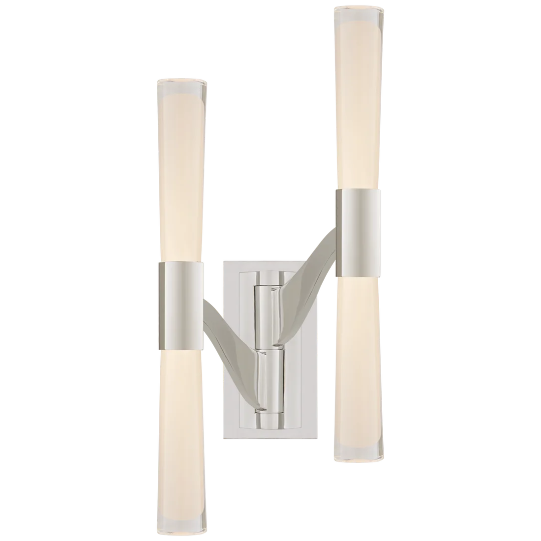 Brenda Large Double Articulating Sconce-Visual Comfort-VISUAL-ARN 2471PN-CG-Wall LightingPolished Nickel/White Glass-3-France and Son
