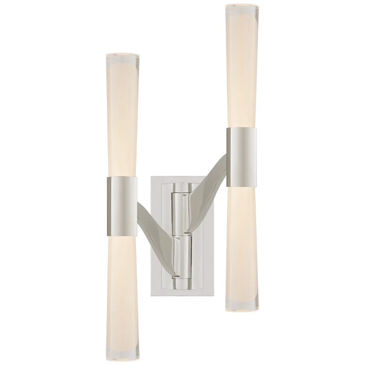 Brenda Large Double Articulating Sconce-Visual Comfort-VISUAL-ARN 2471PN-CG-Wall LightingPolished Nickel/White Glass-3-France and Son