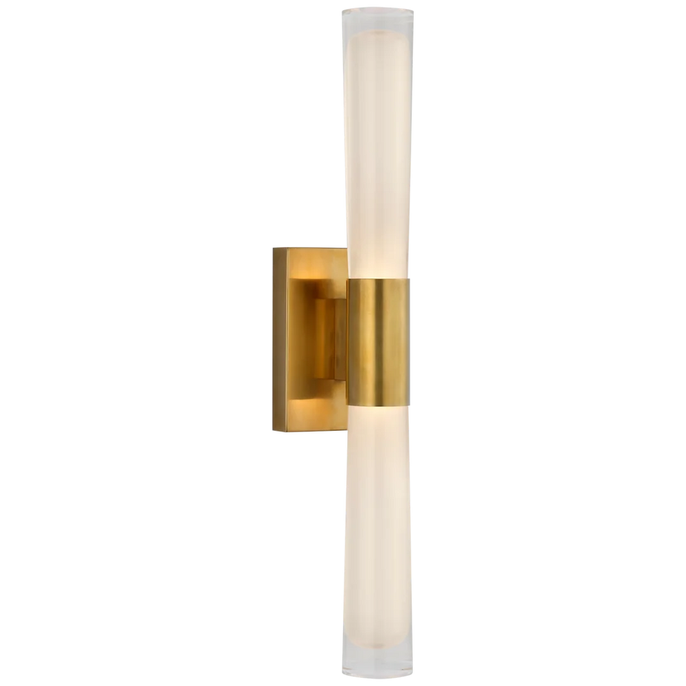 Brenda Single Sconce-Visual Comfort-VISUAL-ARN 2473HAB-CG-Wall LightingHand-Rubbed Antique Brass-White Glass-2-France and Son