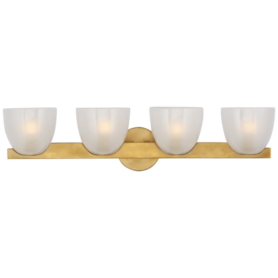 Cira 4 - Light Bath Sconce-Visual Comfort-VISUAL-ARN 2493HAB-FG-Wall SconcesBrass-Frosted Glass-2-France and Son