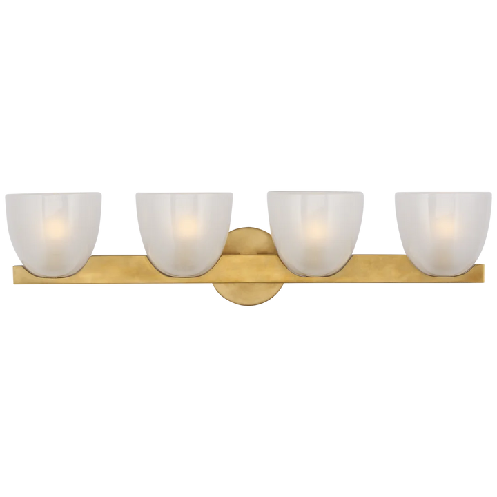 Cira 4 - Light Bath Sconce-Visual Comfort-VISUAL-ARN 2493HAB-FG-Wall SconcesBrass-Frosted Glass-2-France and Son