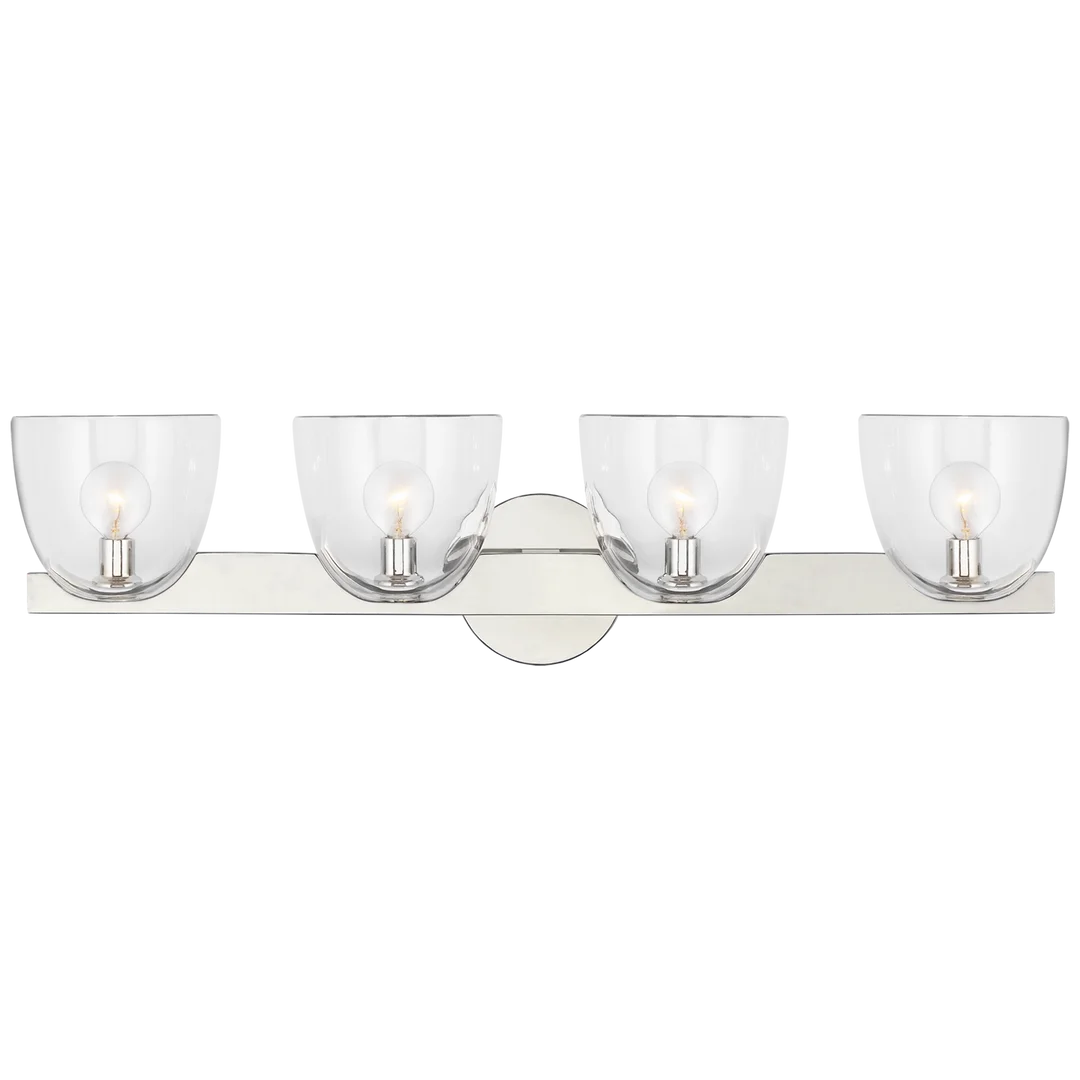 Cira 4 - Light Bath Sconce-Visual Comfort-VISUAL-ARN 2493PN-CG-Wall SconcesNickel-Clear Glass-4-France and Son